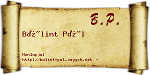 Bálint Pál névjegykártya