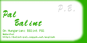 pal balint business card