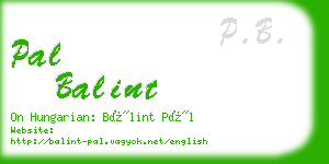 pal balint business card